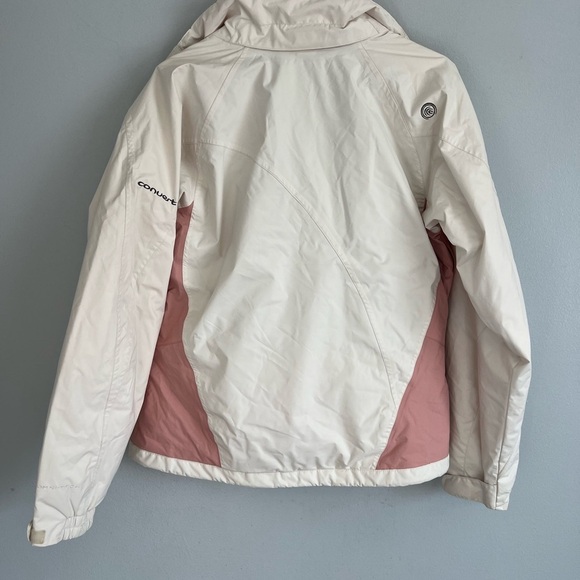 COLUMBIA CONVERTS Sportwear White Pink Zip Up Jacket Women's Size M Waterproof - Picture 13 of 16